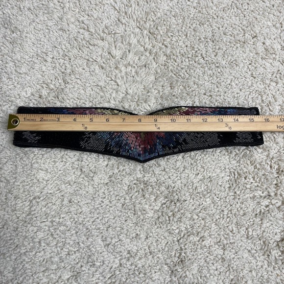 Vintage Saks Fifth Avenue Multicolor Glass Beaded Statement Wide Belt Showgirl‎ main image 5